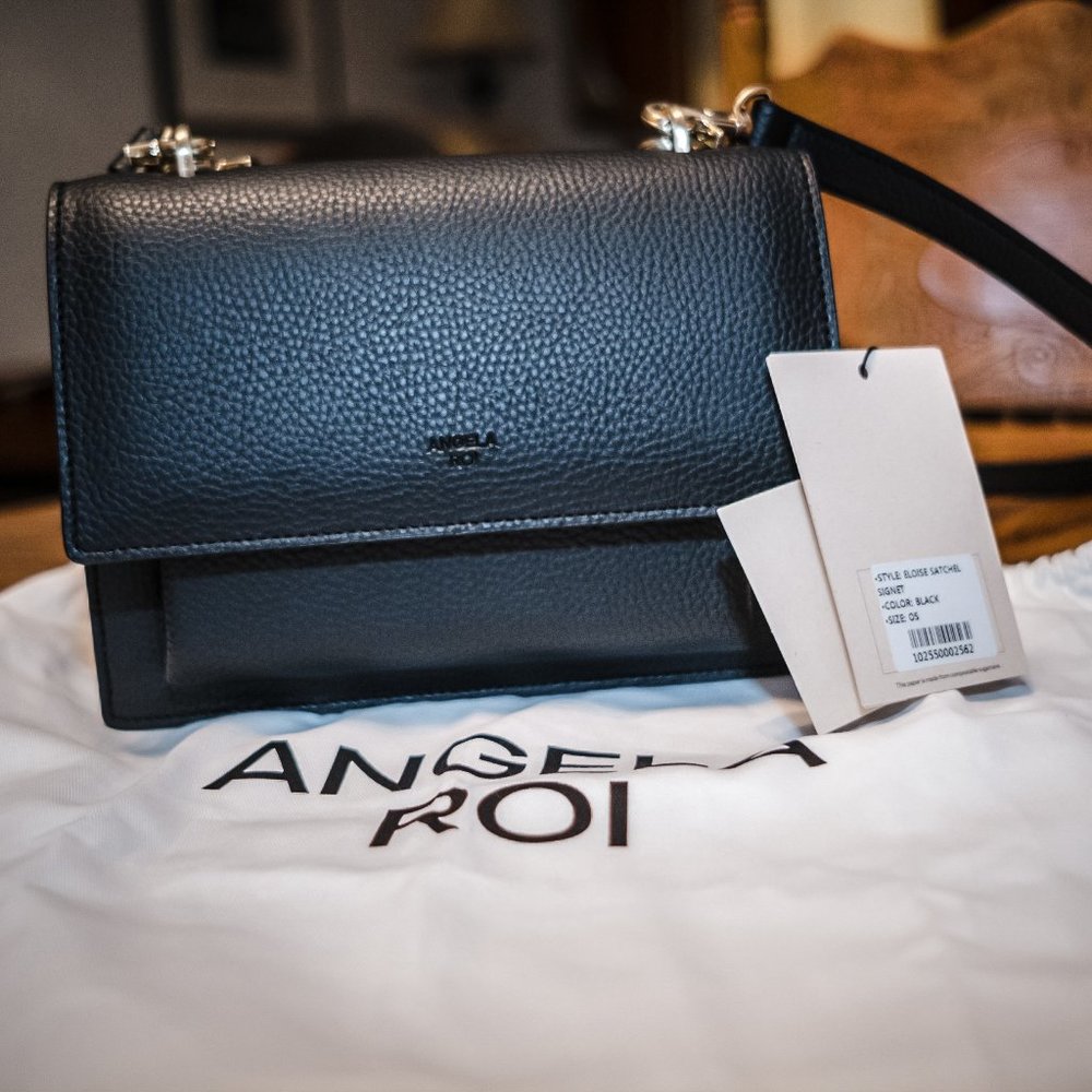 Angela Roi Eloise Crossbody Satchel Black NWT